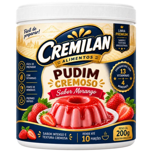 Pudim morango